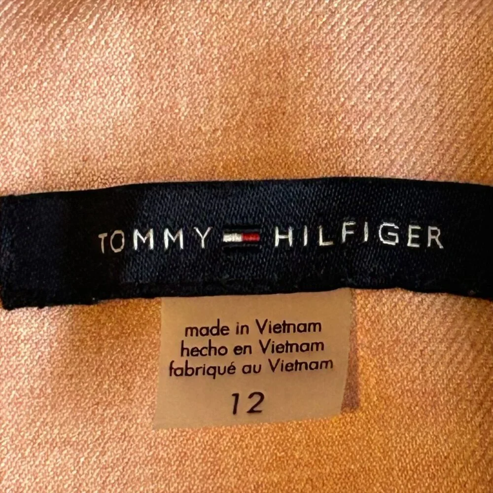 Tommy Hilfiger Blush Pink Elbow Patch Blazer Size 12 Preppy Career Stretch Jacke